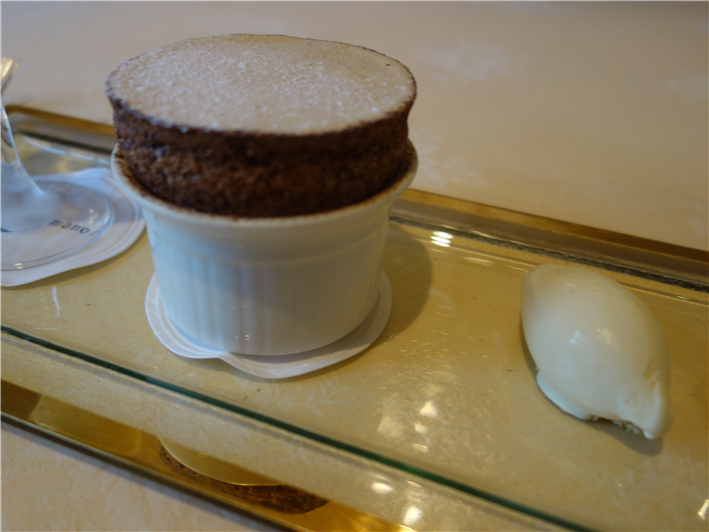 chocolate and praline soufflé